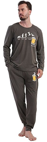 Vienetta Schlafanzug Man (Set, 2 tlg., 2-teilig) Herren Pyjama lang Langarm günstig online kaufen