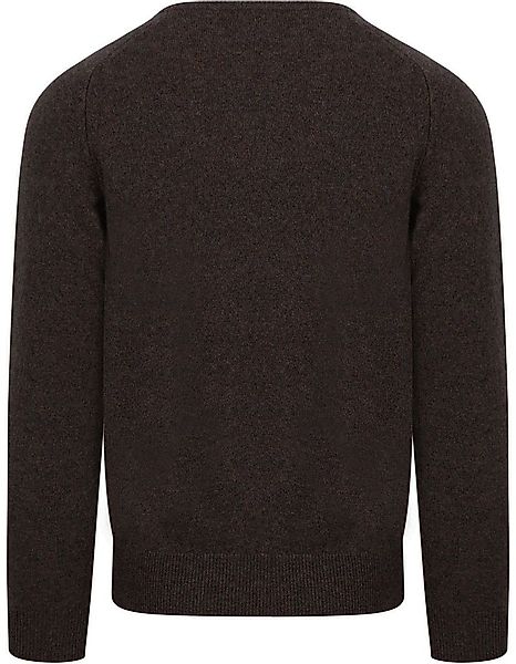 William Lockie V-Auschnitt Pullover Lammwolle Cacoa Dunkelbraun - Größe L günstig online kaufen