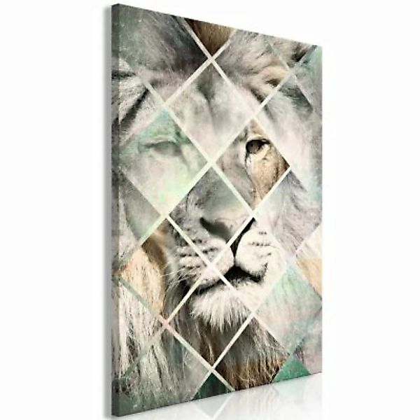 artgeist Wandbild Lion on the Chessboard (1 Part) Vertical mehrfarbig Gr. 4 günstig online kaufen