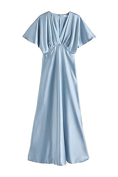 Next Satinkleid Langes Satin-Brautjungfernkleid mit Flatterärmeln günstig online kaufen