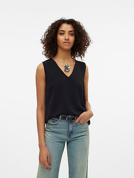 Vero Moda Shirttop VMALVA S/L V-NECK TOP WVN NOOS Kunstfaser, regular fit günstig online kaufen