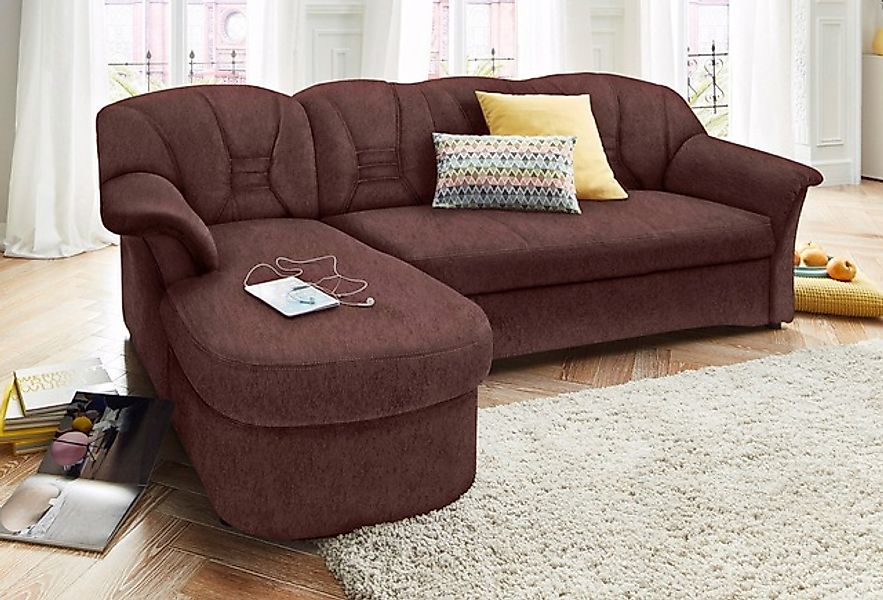 DOMO collection Ecksofa »Elva, zeitloses Design, elegante Rückensteppung, B günstig online kaufen