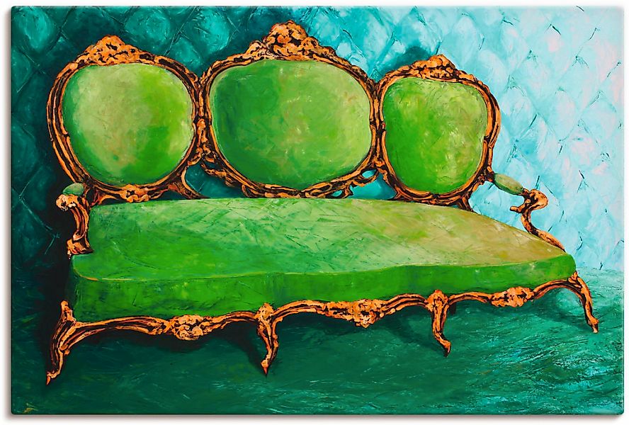 Artland Wandbild "Sofa grün" Innenarchitektur 1 Stk. tlg. auf Holzrahmen ge günstig online kaufen