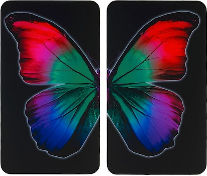 WENKO Herd-Abdeckplatte »Universal Butterfly by Night«, (Set, 2 tlg.) günstig online kaufen