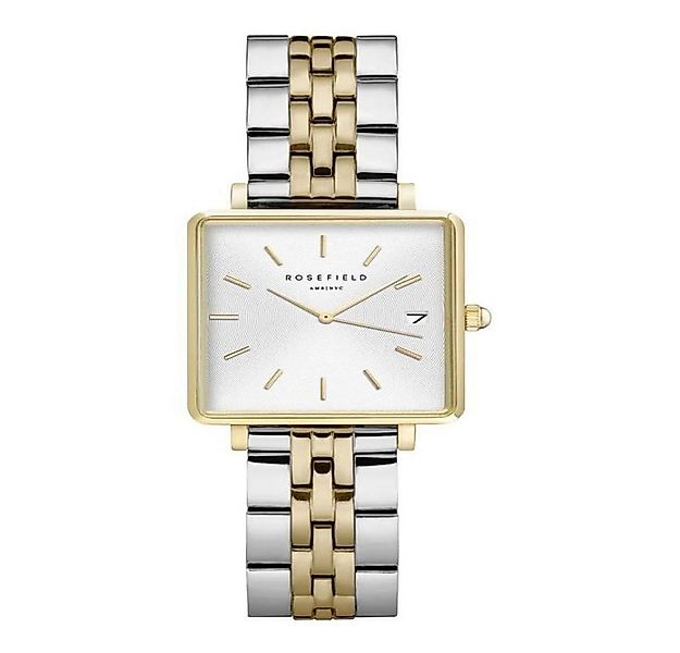 ROSEFIELD Quarzuhr ROSEFIELD Damenuhr Boxy XS Silber Gold Bicolor eckig QMW günstig online kaufen
