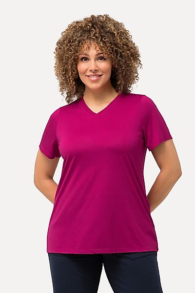 Ulla Popken T-Shirt Funktionsshirt antibakteriell V-Ausschnitt günstig online kaufen