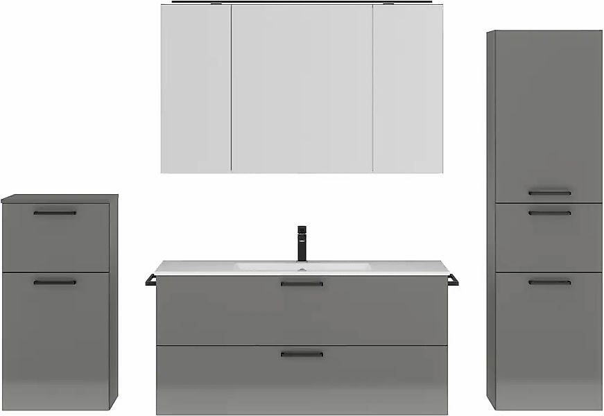 nobilia Badmöbel-Set "Tolvina" vormontiert, mit Soft-Close, 4 Stk. tlg. günstig online kaufen