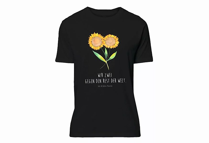 Mr. & Mrs. Panda T-Shirt Sonnenblume - Schwarz - Geschenk, beste Freundin, günstig online kaufen