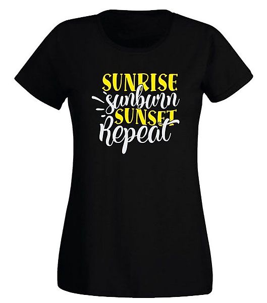 G-graphics T-Shirt Damen T-Shirt - Sunrise Sunburn Sunset Repeat Slim-fit-S günstig online kaufen