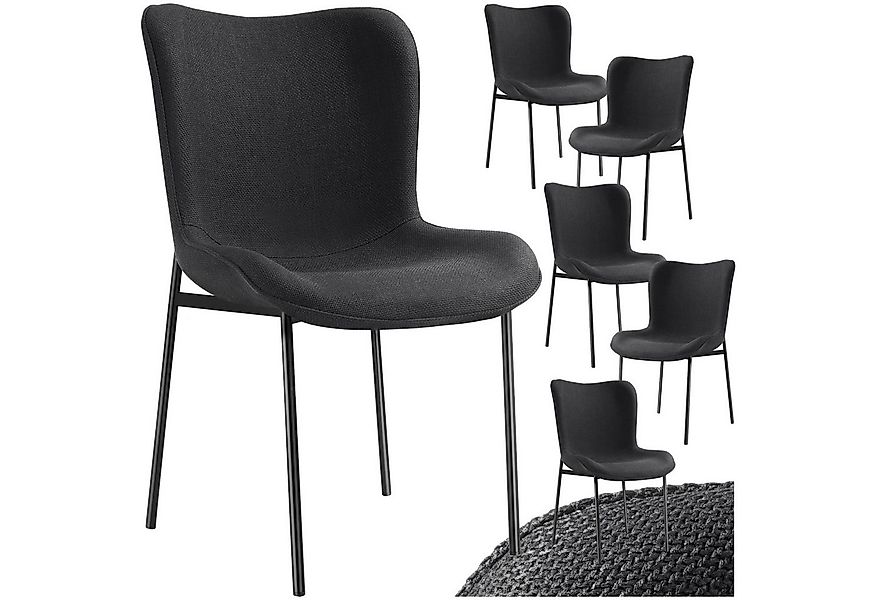tectake Esszimmerstuhl Polsterstuhl Tessa (Set, 6 St), Bequeme Polsterung d günstig online kaufen
