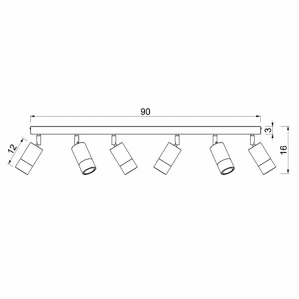 Deckenstrahler Link, titan-goldfarben, Länge 90 cm, 6-flg. günstig online kaufen