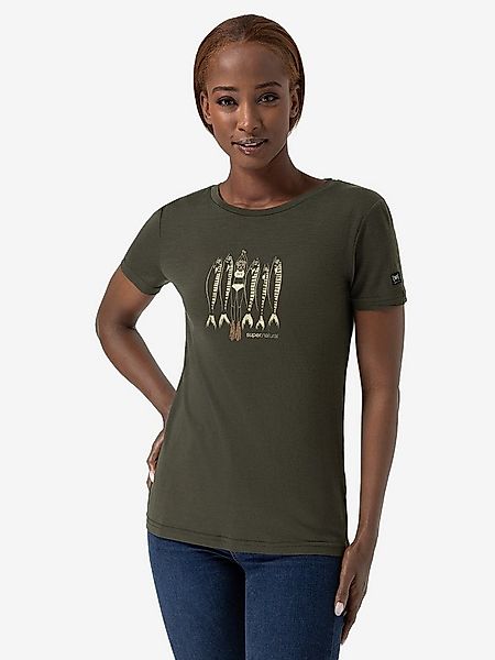 SUPER.NATURAL T-Shirt für Damen, Merino COPPER SARDINE modern, atmungsaktiv günstig online kaufen
