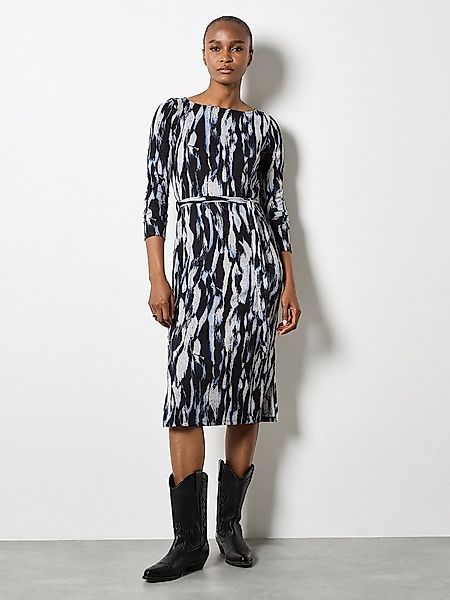 Apricot Druckkleid Midikleid (2-tlg) mit Pinselstrichmuster günstig online kaufen