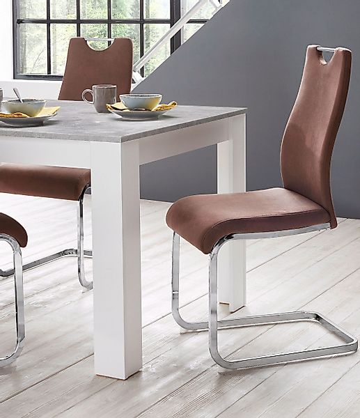 Home affaire Esszimmerstuhl "Milano", (Set), 4 St., Microfaser VINTAGE, (2 günstig online kaufen