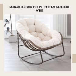SeedWave Schaukelstuhl Übergroß mit PE-Rattan-Geflecht, 15 günstig online kaufen