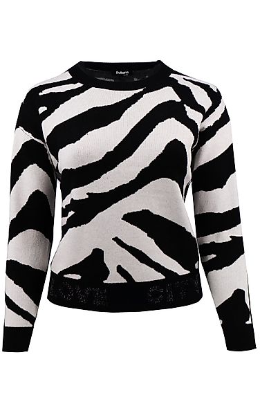 Passioni Strickpullover in schwarz ecru im günstig online kaufen