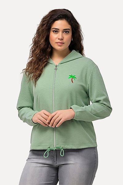 Ulla Popken Sweatjacke Sweatjacke Piqué-Struktur Kapuze günstig online kaufen