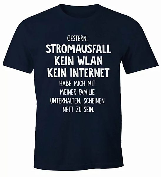 MoonWorks Print-Shirt Herren T-Shirt Gestern: Stromausfall Kein WLAN Kein I günstig online kaufen