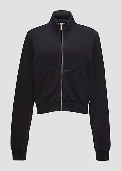 QS Sweatshirt Verkürzte Sweatshirt-Jacke mit Waschung günstig online kaufen
