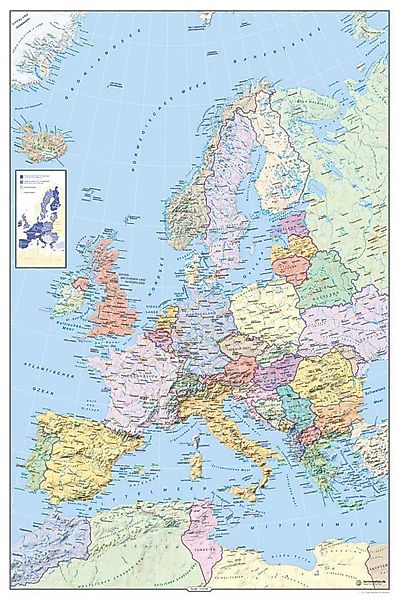 Poster Landkarten - Poster - Politische Europakarte günstig online kaufen