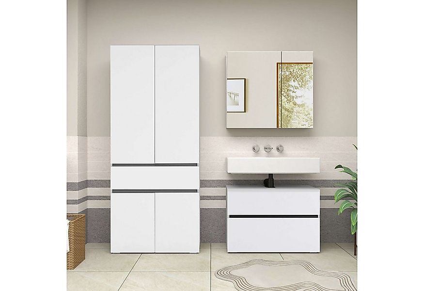 Home affaire Badmöbel-Set Wisla, (Set, 2-St), Spiegelschrank, WBU mit Sipho günstig online kaufen