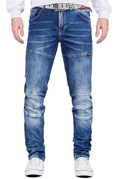 Cipo & Baxx Straight-Jeans Denim Hose BA-CD698 mit stylischen roten Akzente günstig online kaufen