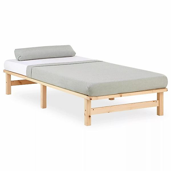 Homestyle4u Holzbett 90/100/140x200 Palettenbett Massivholzbett Futonbett günstig online kaufen