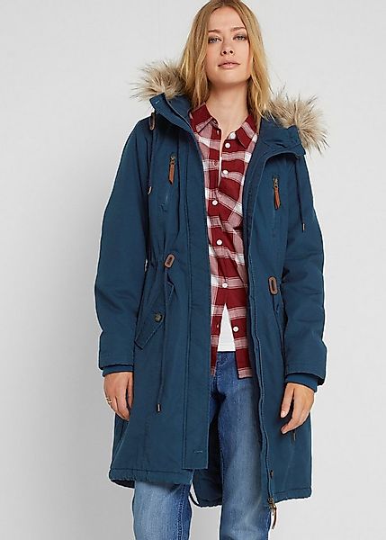 bonprix Parka mit Kapuze mit Fellimitat, weitenregulierbar günstig online kaufen
