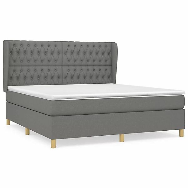 vidaXL Boxspringbett mit Matratze Dunkelgrau 180x200 cm Stoff1396878 günstig online kaufen