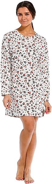 Rebelle Nachthemd Damen Nachthemd mit Herzen allover (1-tlg) mit langem Arm günstig online kaufen