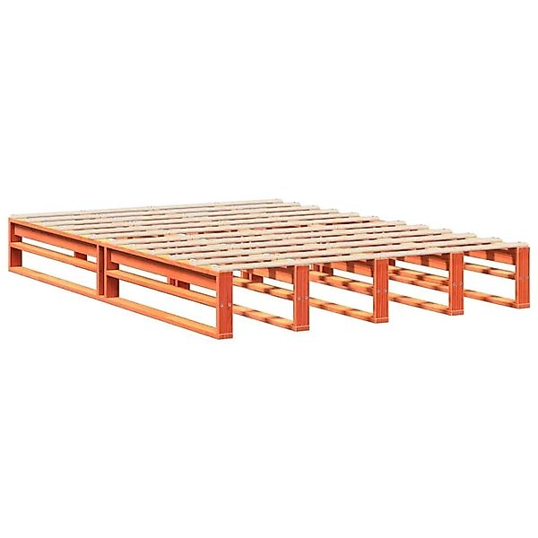 vidaXL Massivholzbett ohne Matratze Wachsbraun 140x190 cm Kiefernholz 85087 günstig online kaufen
