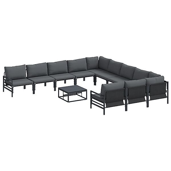 vidaXL Garten-Sofa-Set 12-Tlg Anthrazit Stahl 3379025 günstig online kaufen