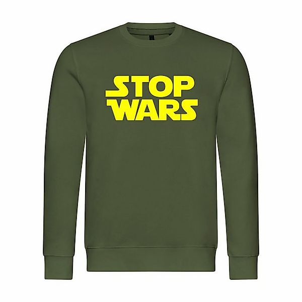 deinshirt Rundhalspullover Herren Sweatshirt Stop Wars Mit Print Motiv, Gra günstig online kaufen