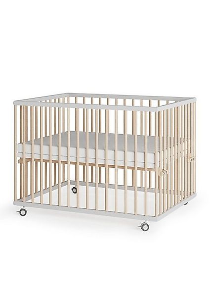 Sämann Babybett Laufgitter 75x100 cm Matratze Basic weiß/natur Premium Koll günstig online kaufen