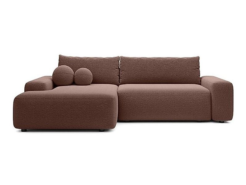 Goldstoff Ecksofa POOL Bouclé Stoff, Schlafsofa 264 cm, L-Form, Eckcouch mi günstig online kaufen