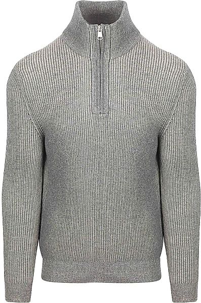 Marc O'Polo Halfzip Rib Grey - Größe M günstig online kaufen