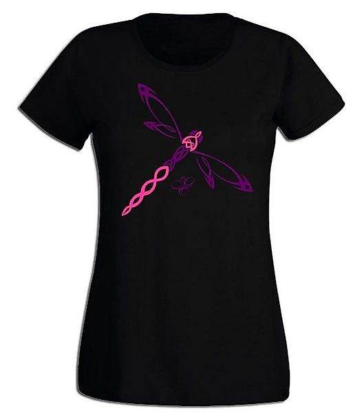 G-graphics T-Shirt Damen T-Shirt - Libelle Pink-Purple-Collection, mit tren günstig online kaufen