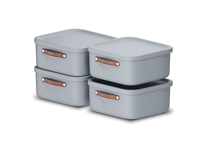 ROTHO Stapelbox 4er-Set Kiste mit Deckel Maloja 20l (Aufbewahrungsset, 4er- günstig online kaufen