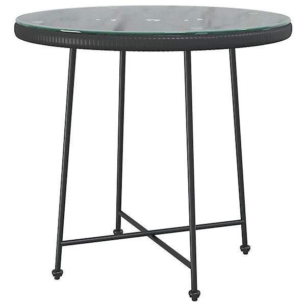 vidaXL Esstisch Schwarz Ø80 cm Hartglas und Stahl 319437 günstig online kaufen