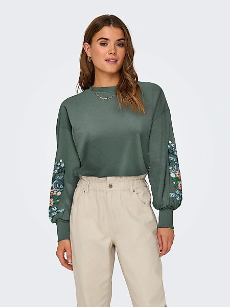 ONLY Sweatshirt "ONLBROOKE L/S O-NECK FLOWER SWT", Baumwollmischung, regula günstig online kaufen