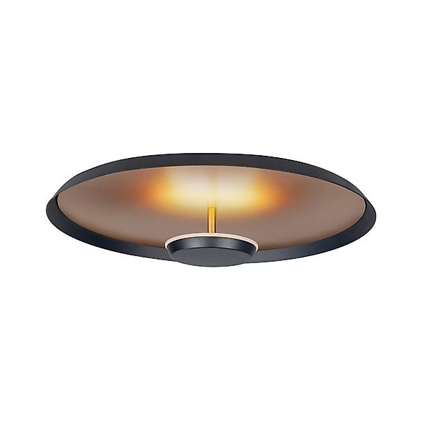 LED-Deckenleuchte Oro, Ø 45 cm, schwarz/gold, Metall dimmbar günstig online kaufen