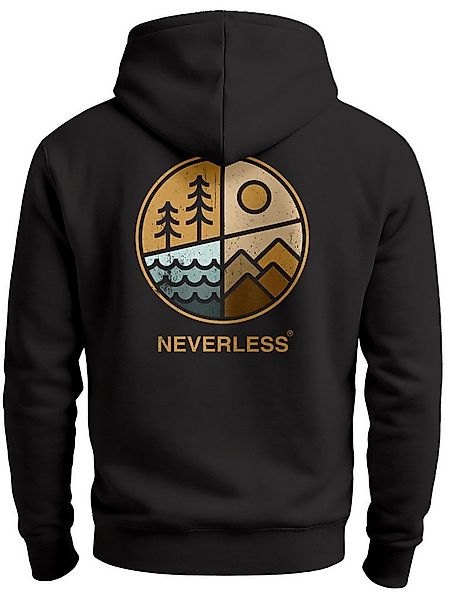 Neverless Hoodie Hoodie Backprint Herren Natur Grafik Berge Wald Adventure günstig online kaufen