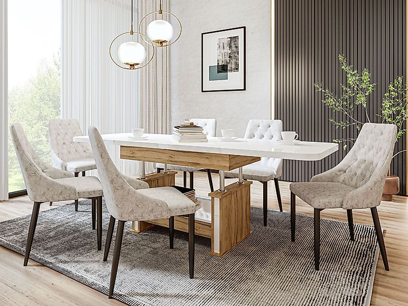 designimpex Couchtisch Design DA-555 Schublade höhenverstellbar günstig online kaufen