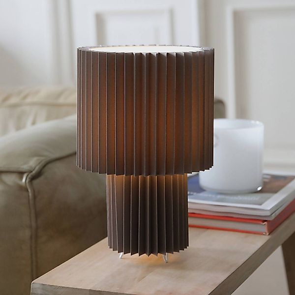 Markslöjd Tischleuchte Catis, grau, 32 cm hoch, Textil, E27 günstig online kaufen