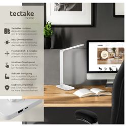 tectake Schreibtischlampe Tischleuchte Novaly, LED, dimmbar, günstig online kaufen
