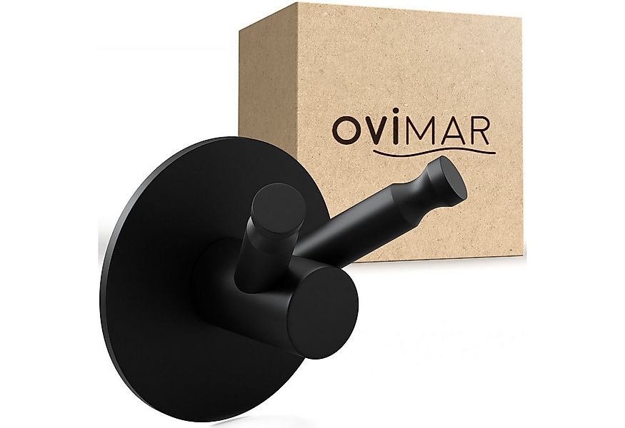 ovimar Handtuchhaken Aldra, (1-St), aus Edelstahl in Schwarz zur Zum Kleben günstig online kaufen