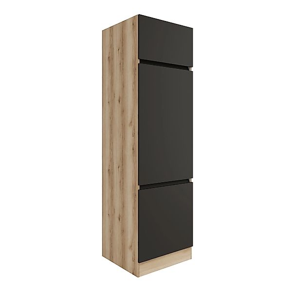 Optifit Küchen-Hochschrank 60 x 206,8 x 57,1 cm Noah420 Anthrazit Wildeiche günstig online kaufen