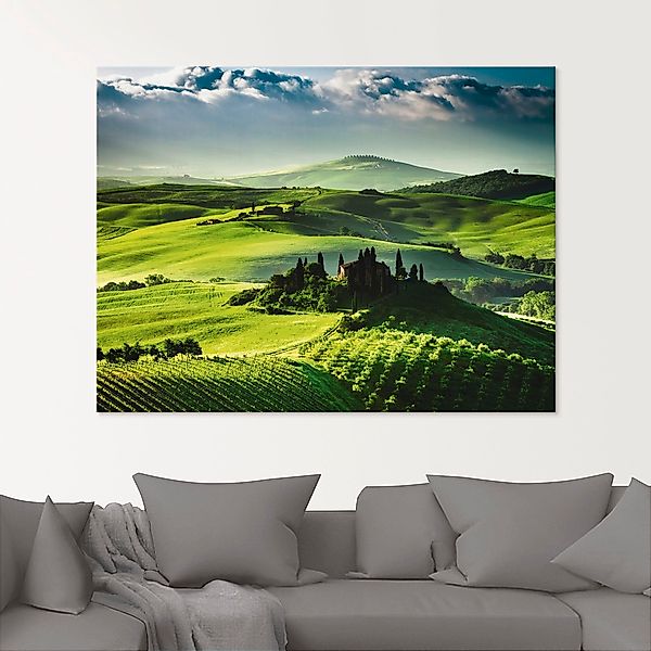Artland Glasbild »Sonnenaufgang über einer Olivenfarm«, Felder, (1 St.), in günstig online kaufen