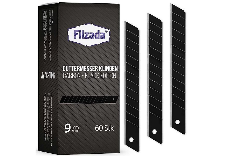 Filzada Cuttermesser 60x Cuttermesser Klingen 9mm Carbonstahl Abbrechklinge günstig online kaufen