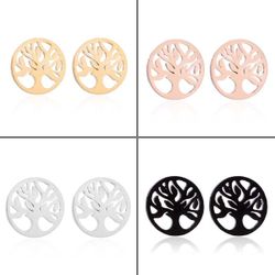 KARMA Paar Ohrstecker Lebensbaum Roségold Schwarz günstig online kaufen